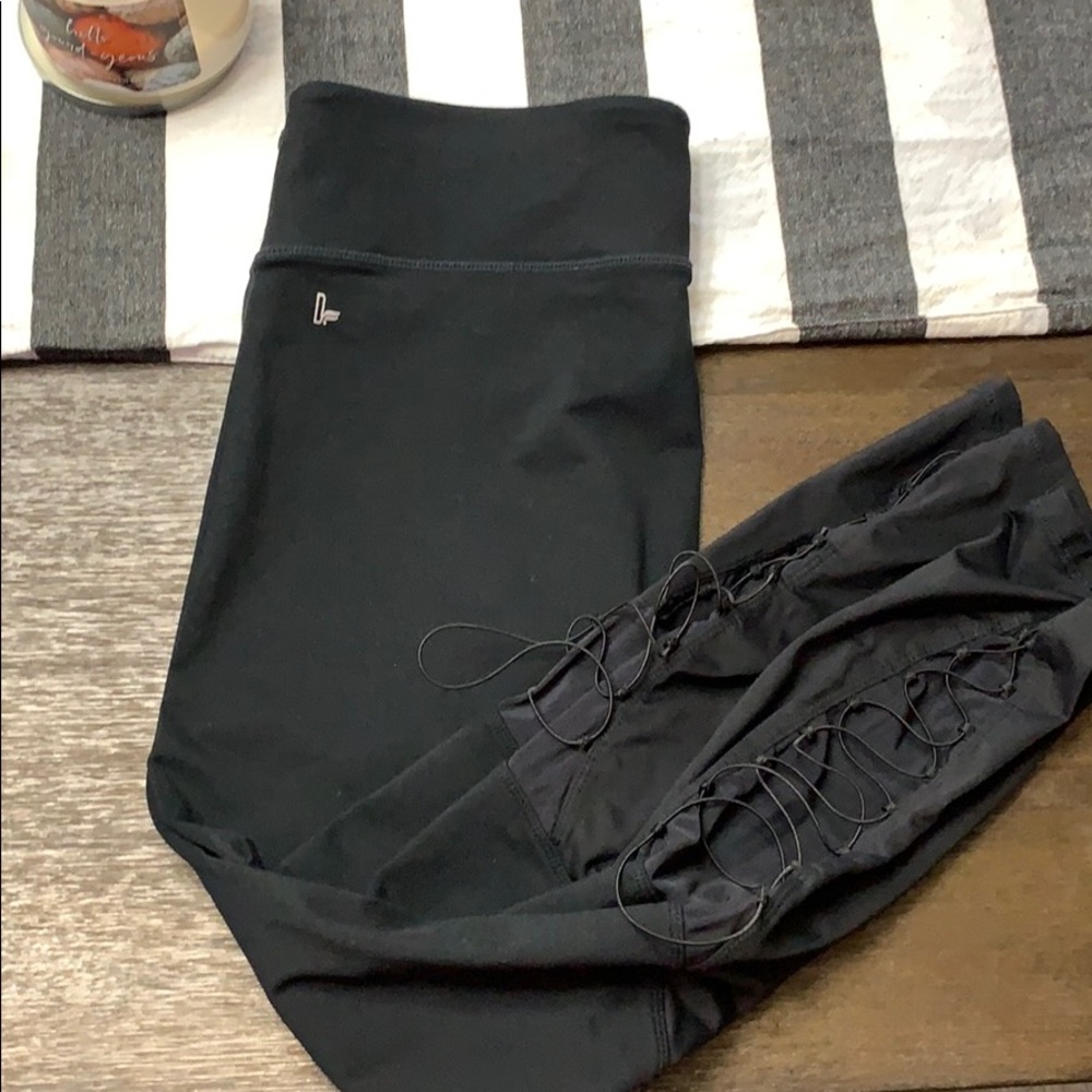Fabletics Powerhold black leggings with design
